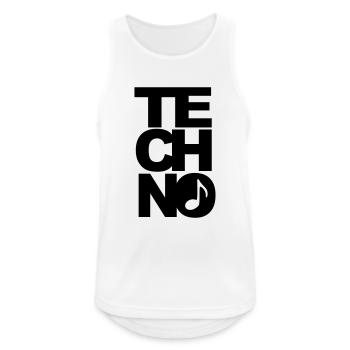 techno - Männer Tank Top atmungsaktiv - Weiß - Vorne - Nick (188cm)