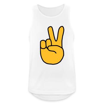 Emoji Peace Finger Sketch Couleur - Débardeur respirant Homme - blanc - Devant - Nick (188cm)