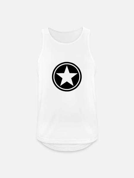 star - Männer Tank Top atmungsaktiv - Weiß