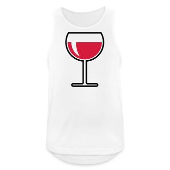Rotweinglas Rund Zu (Rotwein / Wein / 2C) - Männer Tank Top atmungsaktiv - Weiß - Vorne - Nick (188cm)