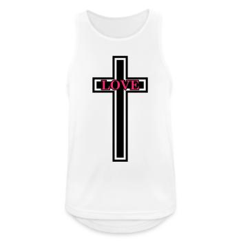 Kreuz Christlich Liebe - Männer Tank Top atmungsaktiv - Weiß - Vorne - Nick (188cm)