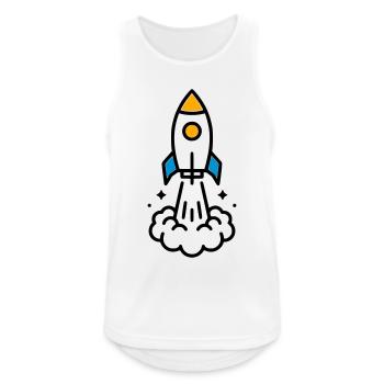 Rocket Launch Space Comic - Men's Breathable Tank Top - white - Front - Nick (188cm)