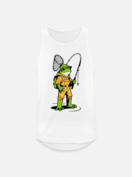Frog Fisherman - Men's Breathable Tank Top - white
