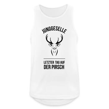 Der Junggeselle - Männer Tank Top atmungsaktiv - Weiß - Vorne - Nick (188cm)