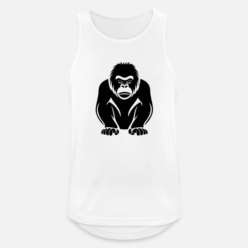 Gorilla - Männer Tank Top atmungsaktiv - Weiß