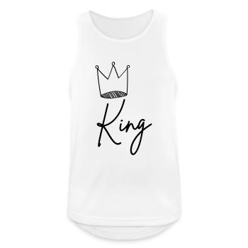 king - Männer Tank Top atmungsaktiv - Weiß - Vorne - Nick (188cm)