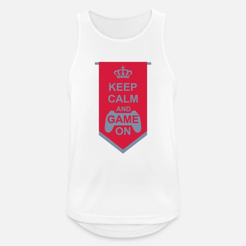 Banner Keep Calm Game - Männer Tank Top atmungsaktiv - Weiß