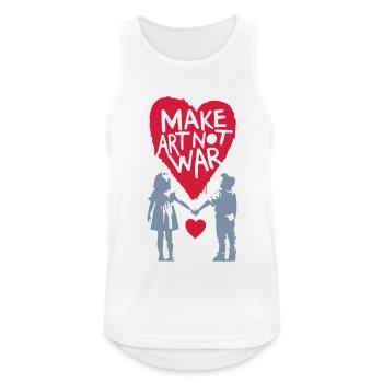 make art not war | Colors changeable - Men's Breathable Tank Top - white - Front - Nick (188cm)