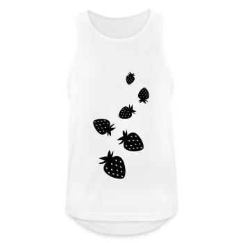 Frucht Erdbeere - Männer Tank Top atmungsaktiv - Weiß - Vorne - Nick (188cm)