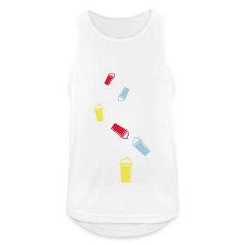 Kaffee Icon - Männer Tank Top atmungsaktiv - Weiß - Vorne - Nick (188cm)