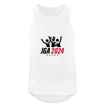 Junggesellen Abschied 2024 - Männer Tank Top atmungsaktiv - Weiß - Vorne - Nick (188cm)