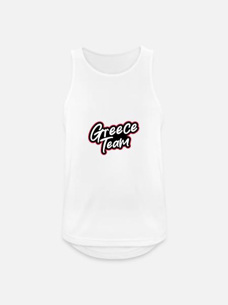 Greece Team - Men's Breathable Tank Top - white
