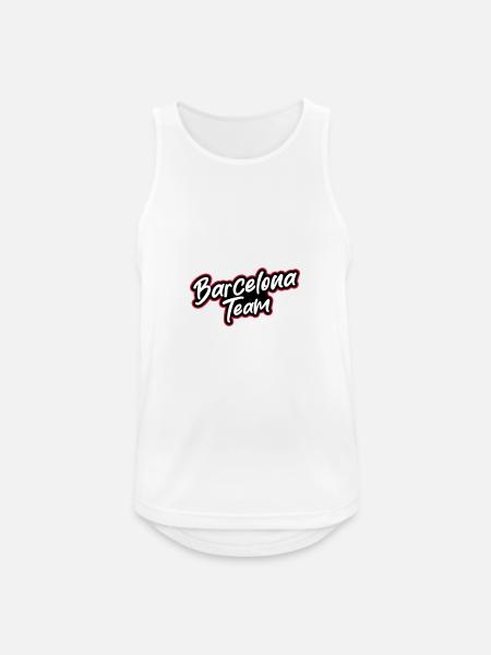Barcelona Team - Männer Tank Top atmungsaktiv - Weiß