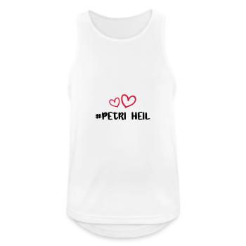 Petri Heil Herz Fischen - Männer Tank Top atmungsaktiv - Weiß - Vorne - Nick (188cm)