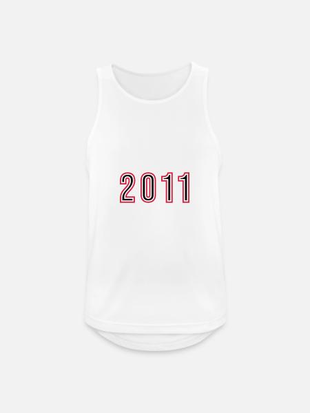 2011 Year Number - Men's Breathable Tank Top - white