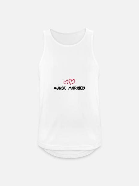 Just Married Wedding Heart - Men's Breathable Tank Top - white