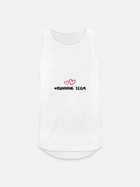 Running Team Herz - Männer Tank Top atmungsaktiv - Weiß