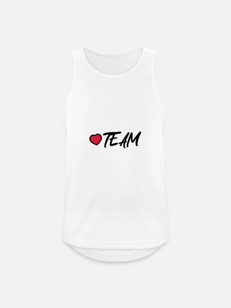 Team Herz - Männer Tank Top atmungsaktiv - Weiß