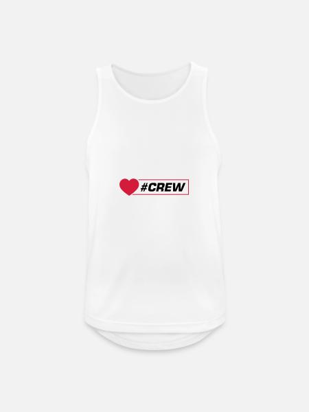Crew Herz - Männer Tank Top atmungsaktiv - Weiß