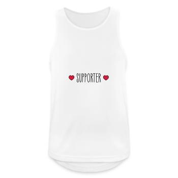 Supporter Herz - Männer Tank Top atmungsaktiv - Weiß - Vorne - Nick (188cm)