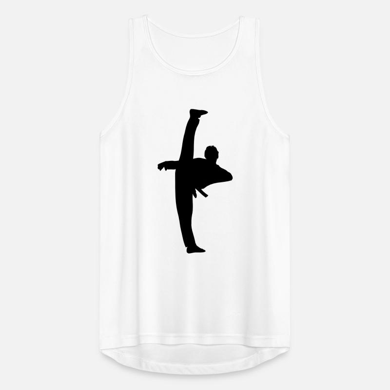 High Kick von Taekwondo oder Karate Schattenfigur Männer Tank Top atmungsaktiv