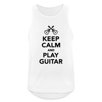 Keep calm and Play guitar - Débardeur respirant Homme - blanc - Devant - Nick (188cm)