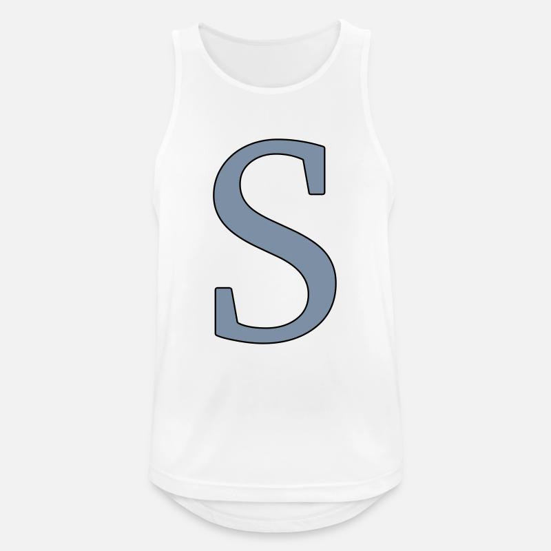 Buchstabe S Anfangsbuchstabe - Männer Tank Top atmungsaktiv - Weiß