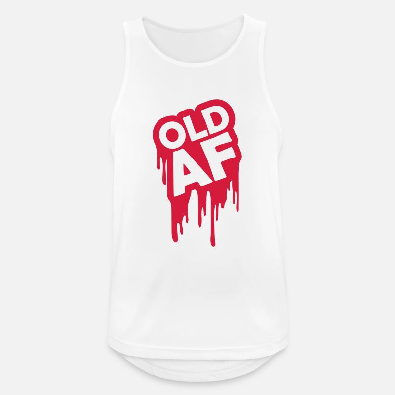 old AF Text Logo - Men's Breathable Tank Top - white