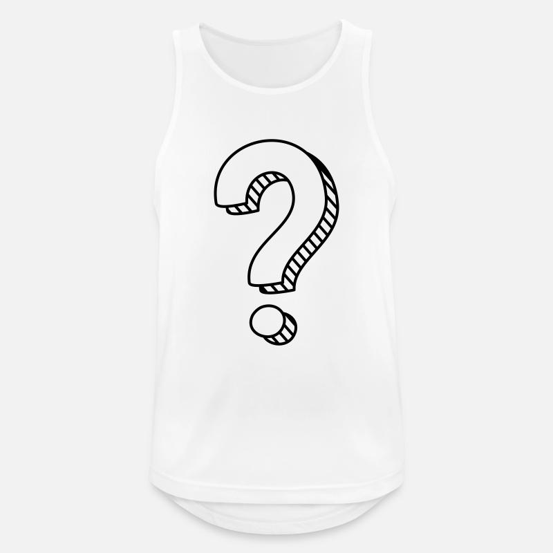 Fragezeichen mit Schatten einfarbig - Männer Tank Top atmungsaktiv - Weiß