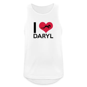 I Love Daryl - Männer Tank Top atmungsaktiv - Weiß - Vorne - Nick (188cm)