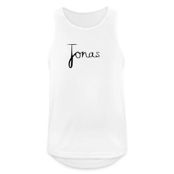 Jonas - Männer Tank Top atmungsaktiv - Weiß - Vorne - Nick (188cm)