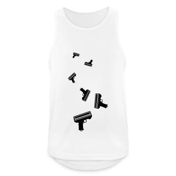Waffe Money Rain - Männer Tank Top atmungsaktiv - Weiß - Vorne - Nick (188cm)