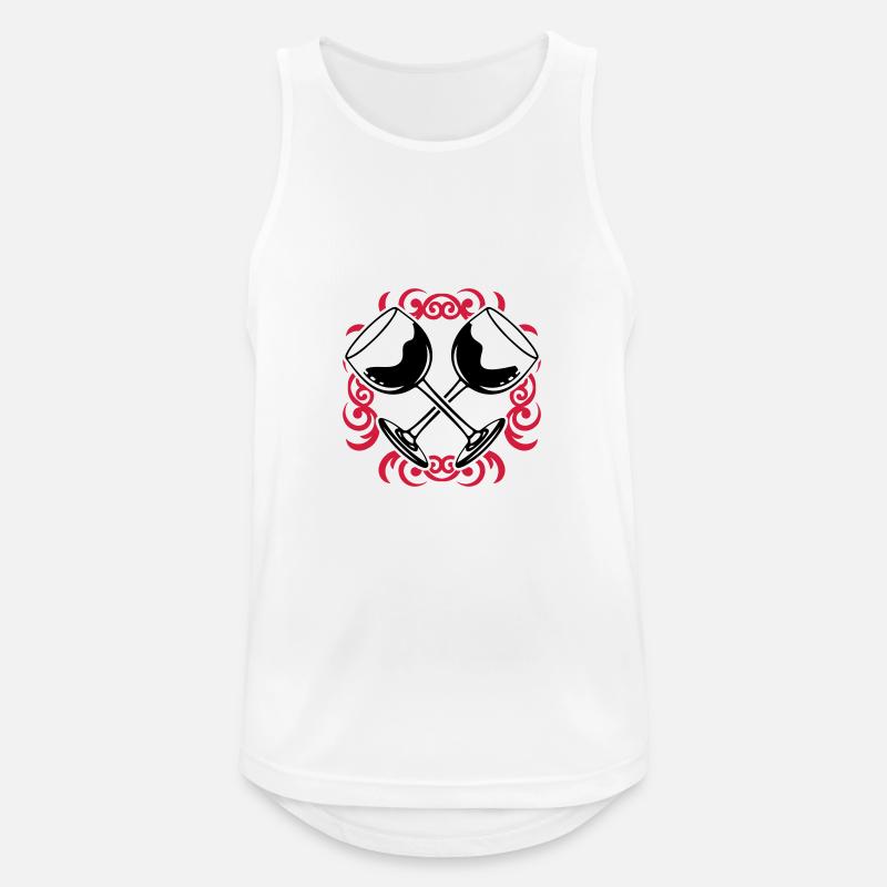 Weinglas Rotwein Symbol - Männer Tank Top atmungsaktiv - Weiß