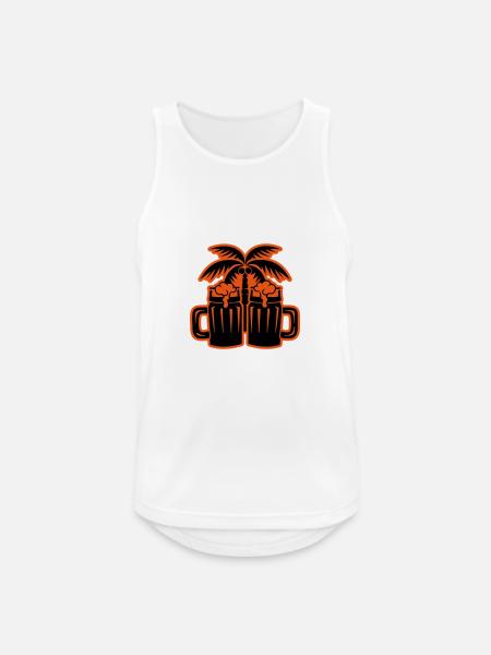 Beer Beach Palm Trees Island - Men's Breathable Tank Top - white