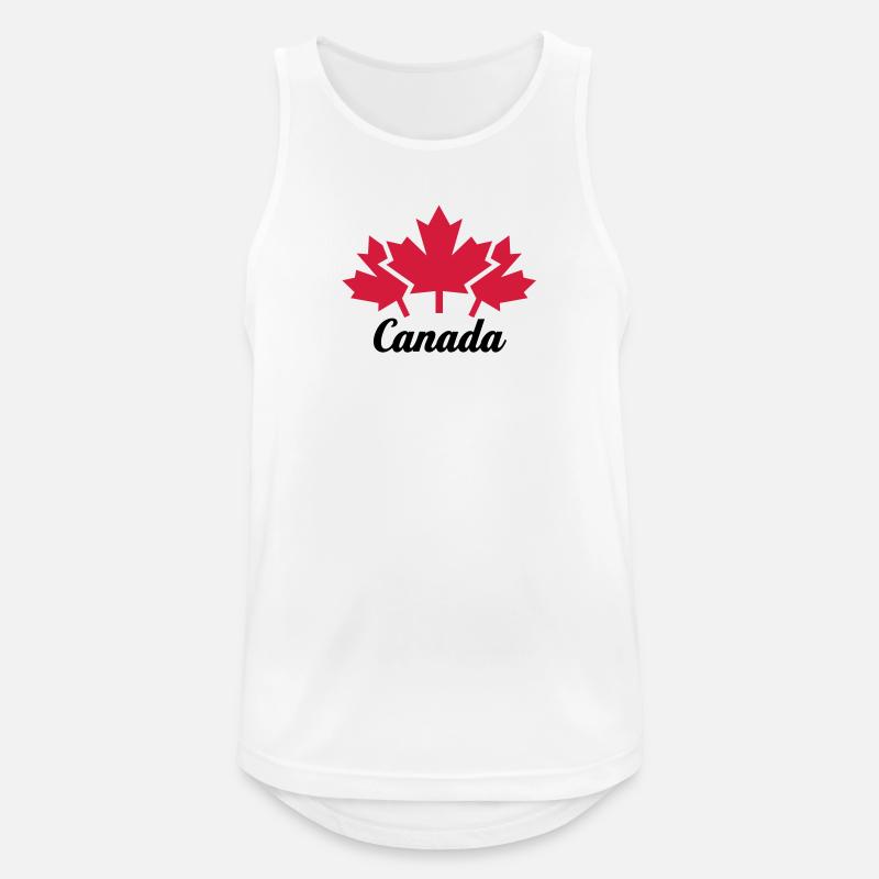 3 MAPLE LEAF CANADA, CANADA - Men's Breathable Tank Top - white