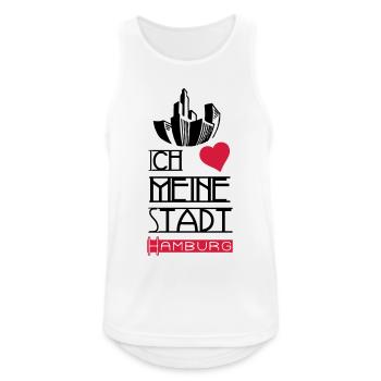 Stadt Liebe Hamburg Deutschland Spruch Geschenk - Männer Tank Top atmungsaktiv - Weiß - Vorne - Nick (188cm)