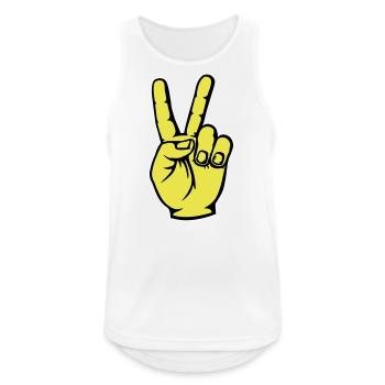 Viktory Peacezeichen Hand - Männer Tank Top atmungsaktiv - Weiß - Vorne - Nick (188cm)