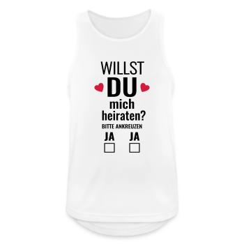Heiratsantrag Idee lustig heiraten Heirat Hochzeit - Männer Tank Top atmungsaktiv - Weiß - Vorne - Nick (188cm)