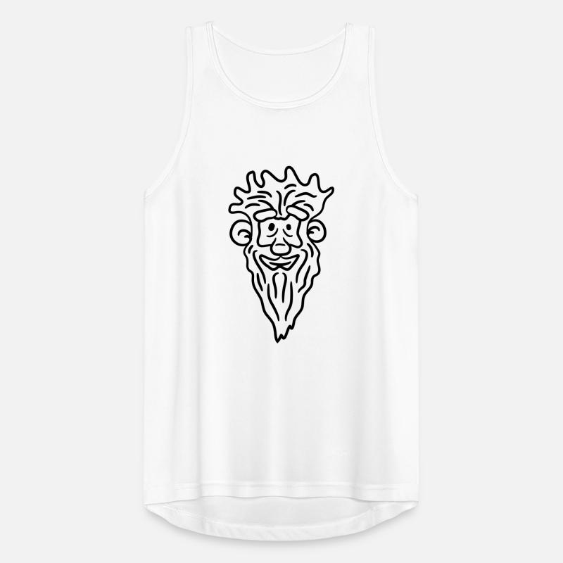Lustiges Opa Gesicht Comic Stil langer grauer Bart Männer Tank Top atmungsaktiv