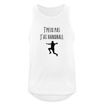 Je peux pas j'ai handball - Débardeur respirant Homme - blanc - Devant - Nick (188cm)