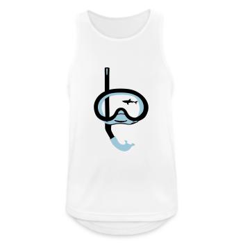 Snorkeling, diving, snorkeling mask and shark - Men's Breathable Tank Top - white - Front - Nick (188cm)