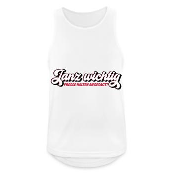 Janz Wichtig Fresse halten | Farben änderbar - Männer Tank Top atmungsaktiv - Weiß - Vorne - Nick (188cm)