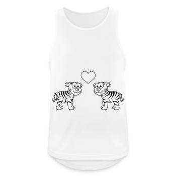 Tiger Comic Paar Liebe - Männer Tank Top atmungsaktiv - Weiß - Vorne - Nick (188cm)