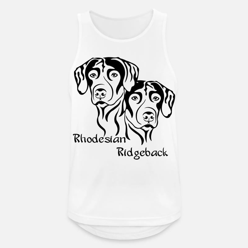 2 Rhodesian Ridgeback / helle Stoffe - Männer Tank Top atmungsaktiv - Weiß