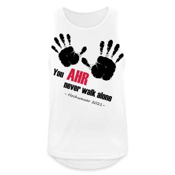 We AHR together | Ahrtal Hochwasser SolidAHRität - Männer Tank Top atmungsaktiv - Weiß - Vorne - Nick (188cm)