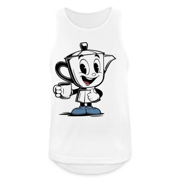 Vintage Moka Pot Mascot - Men's Breathable Tank Top - white - Front - Nick (188cm)