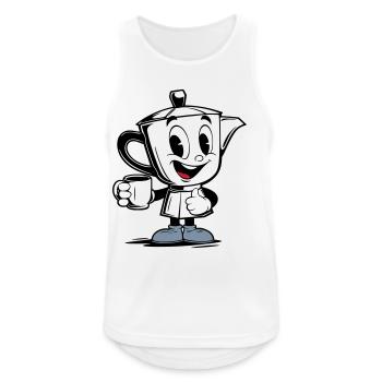 Mascotte vintage de la moka pot - Débardeur respirant Homme - blanc - Devant - Nick (188cm)