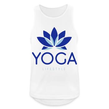Style de vie de yoga - Débardeur respirant Homme - blanc - Devant - Nick (188cm)