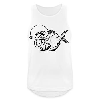 Süßer und knudeliger Angler Fisch - Männer Tank Top atmungsaktiv - Weiß - Vorne - Nick (188cm)