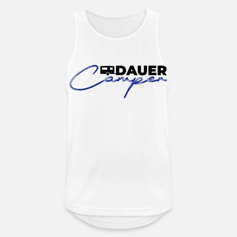 Dauercamper - Männer Tank Top atmungsaktiv - Weiß